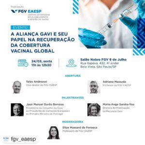 FGV EAESP promove debate sobre a Aliança Gavi e cobertura vacinal global